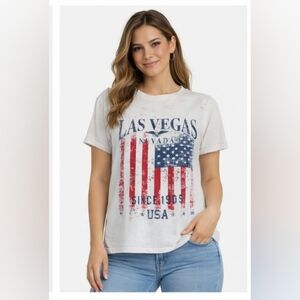 4/$20 Delta White Las Vegas USA Graphic Tee